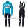 Conjunto Maillot + Culotte largo con tirantes Invierno Termico 2018 Team Sky N002